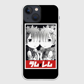 Чехол для iPhone 13 mini с принтом Re:Zero в Тюмени,  |  | anime | glitch | japan | ram | re | rem | rezero | senpai | subaru | waifu | zero | анимация | аниме | вайфу | глитч | глич | мультсериал | мультфильм | семпай | сенпай | сериал | япония