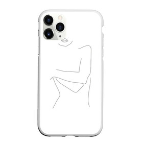 Чехол для iPhone 11 Pro Max матовый с принтом минимализм силуэт девушки в Тюмени, Силикон |  | губы | девушка | женское тело | лицо | лицо девушки | минимализм | одним касанием | чб | черная линия