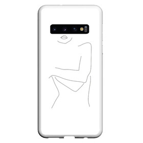 Чехол для Samsung Galaxy S10 с принтом минимализм силуэт девушки в Тюмени, Силикон | Область печати: задняя сторона чехла, без боковых панелей | губы | девушка | женское тело | лицо | лицо девушки | минимализм | одним касанием | чб | черная линия
