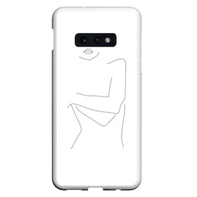 Чехол для Samsung S10E с принтом минимализм силуэт девушки в Тюмени, Силикон | Область печати: задняя сторона чехла, без боковых панелей | губы | девушка | женское тело | лицо | лицо девушки | минимализм | одним касанием | чб | черная линия