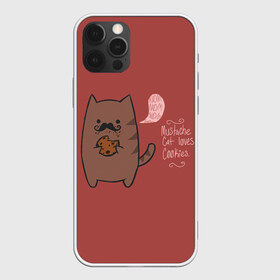 Чехол для iPhone 12 Pro Max с принтом Котик любит печеньки в Тюмени, Силикон |  | Тематика изображения на принте: английский язык | арт | ест | кот | котёнок | котик | печенье | печеньки | рисунок | текст | усы