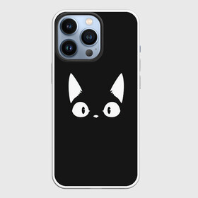 Чехол для iPhone 13 Pro с принтом Кошачья мордочка в Тюмени,  |  | арт | белый | кот | кошачья мордочка | кошка | ночь | рисунок | тень | чёрный