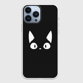 Чехол для iPhone 13 Pro Max с принтом Кошачья мордочка в Тюмени,  |  | арт | белый | кот | кошачья мордочка | кошка | ночь | рисунок | тень | чёрный