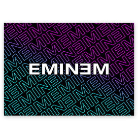 Поздравительная открытка с принтом EMINEM / ЭМИНЕМ в Тюмени, 100% бумага | плотность бумаги 280 г/м2, матовая, на обратной стороне линовка и место для марки
 | eminem | logo | music | oldschool | rap | raper | еминем | лого | логотип | логотипы | музыка | музыкант | олдскул | рэп | рэпер | рэппер | символ | символы | эминем