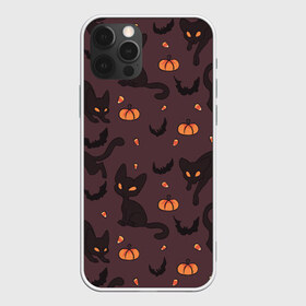Чехол для iPhone 12 Pro Max с принтом Хэллоуиновский кот в Тюмени, Силикон |  | Тематика изображения на принте: арт | конфеты | кот | котёнок | кошка | оранжевый | рисунок | тёмный | тыква | тыквы | фиолетовый | хеллоуин | хэллоуин | чёрный