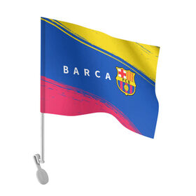 Флаг для автомобиля с принтом BARCELONA / БАРСЕЛОНА в Тюмени, 100% полиэстер | Размер: 30*21 см | barca | barcelona | barsa | barselona | fcb | logo | messi | барса | барселона | знак | клуб | лого | логотип | логотипы | месси | символ | символы | футбол | футбольная | футбольный