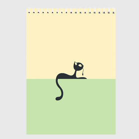 Скетчбук с принтом Чёрный кот на ярком фоне в Тюмени, 100% бумага
 | 48 листов, плотность листов — 100 г/м2, плотность картонной обложки — 250 г/м2. Листы скреплены сверху удобной пружинной спиралью | арт | вектор | горизонтальный рисунок | горизонтальный узор | жёлтый | зеленый | кот | котёнок | кошка | рисунок | чёрная кошка | чёрный | чёрный кот | чёрный котёнок