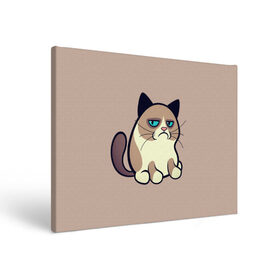 Холст прямоугольный с принтом Великий Grumpy Cat в Тюмени, 100% ПВХ |  | Тематика изображения на принте: grumpy cat | арт | кот | кот grumpy cat | котёнок | кошка | недовольный кот | рисунок