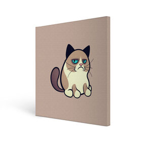 Холст квадратный с принтом Великий Grumpy Cat в Тюмени, 100% ПВХ |  | Тематика изображения на принте: grumpy cat | арт | кот | кот grumpy cat | котёнок | кошка | недовольный кот | рисунок