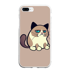 Чехол для iPhone 7Plus/8 Plus матовый с принтом Великий Grumpy Cat в Тюмени, Силикон | Область печати: задняя сторона чехла, без боковых панелей | Тематика изображения на принте: grumpy cat | арт | кот | кот grumpy cat | котёнок | кошка | недовольный кот | рисунок