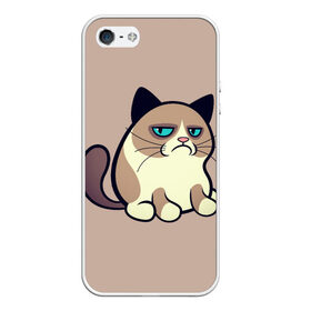 Чехол для iPhone 5/5S матовый с принтом Великий Grumpy Cat в Тюмени, Силикон | Область печати: задняя сторона чехла, без боковых панелей | Тематика изображения на принте: grumpy cat | арт | кот | кот grumpy cat | котёнок | кошка | недовольный кот | рисунок