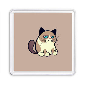 Магнит 55*55 с принтом Великий Grumpy Cat в Тюмени, Пластик | Размер: 65*65 мм; Размер печати: 55*55 мм | Тематика изображения на принте: grumpy cat | арт | кот | кот grumpy cat | котёнок | кошка | недовольный кот | рисунок