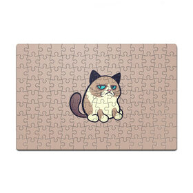 Пазл магнитный 126 элементов с принтом Великий Grumpy Cat в Тюмени, полимерный материал с магнитным слоем | 126 деталей, размер изделия —  180*270 мм | grumpy cat | арт | кот | кот grumpy cat | котёнок | кошка | недовольный кот | рисунок