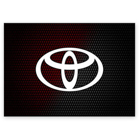 Поздравительная открытка с принтом TOYOTA / ТОЙОТА в Тюмени, 100% бумага | плотность бумаги 280 г/м2, матовая, на обратной стороне линовка и место для марки
 | Тематика изображения на принте: auto | camry | corolla | cruiser | land | logo | moto | rav | supra | toyota | авенсис | авто | автомобиль | камри | королла | крузер | ленд | лого | логотип | логотипы | марка | мото | рав | символ | тоета | тоеты | тойота | тойоты