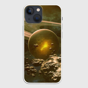 Чехол для iPhone 13 mini с принтом Saturn в Тюмени,  |  | cosmos | meteorite | saturn | space | космос | метеорит | пространство | сатурн