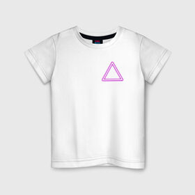 Детская футболка хлопок с принтом Неоновый треугольник в Тюмени, 100% хлопок | круглый вырез горловины, полуприлегающий силуэт, длина до линии бедер | neon | triangel | неон | неоновый треугольник | треугольник