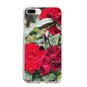 Чехол для iPhone 7Plus/8 Plus матовый с принтом Red Roses в Тюмени, Силикон | Область печати: задняя сторона чехла, без боковых панелей | Тематика изображения на принте: bush | floral | flower | garden | green | nature | red roses | бутоны | красная роза | куст | листья | природа | роза | сад | цветение | цветок | цветы