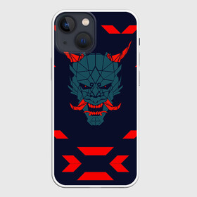 Чехол для iPhone 13 mini с принтом демон они в Тюмени,  |  | демон | киберпанк | маска | они | самурай | хання | япония