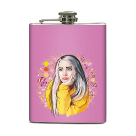 Фляга с принтом Билли Айлиш / Billie Eilish в Тюмени, металлический корпус | емкость 0,22 л, размер 125 х 94 мм. Виниловая наклейка запечатывается полностью | billie | billie eilish | eilish | айлиш | билли | билли айлиш