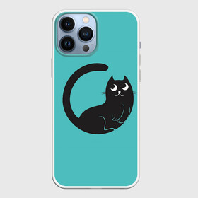 Чехол для iPhone 13 Pro Max с принтом Чёрный котя в Тюмени,  |  | арт | бирюзовый | вектор | зеленый | кот | котёнок | кошка | рисунок | чёрная кошка | чёрный | чёрный кот | чёрный котёнок