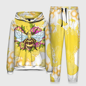 Мужской костюм 3D (с толстовкой) с принтом Пчела в Тюмени,  |  | Тематика изображения на принте: крылья | мёд | оса | пчела | пчёлы | соты | цветы