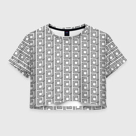 Женская футболка Crop-top 3D с принтом Архитектура в Тюмени, 100% полиэстер | круглая горловина, длина футболки до линии талии, рукава с отворотами | архитектура | бетон | брутализм | геометрия | квадраты | кубизм | кубы | паттерн | хрущевки