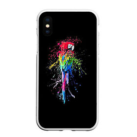 Чехол для iPhone XS Max матовый с принтом Попугай в Тюмени, Силикон | Область печати: задняя сторона чехла, без боковых панелей | Тематика изображения на принте: bird | colors | eweryday | life | nature | ара | креатив | повседневный стиль | попугай | природа | птица | радуга | разноцветный | темный