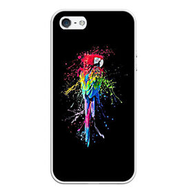 Чехол для iPhone 5/5S матовый с принтом Попугай в Тюмени, Силикон | Область печати: задняя сторона чехла, без боковых панелей | Тематика изображения на принте: bird | colors | eweryday | life | nature | ара | креатив | повседневный стиль | попугай | природа | птица | радуга | разноцветный | темный
