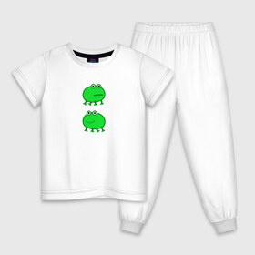 Детская пижама хлопок с принтом Жаба в Тюмени, 100% хлопок |  брюки и футболка прямого кроя, без карманов, на брюках мягкая резинка на поясе и по низу штанин
 | жаба | лягушка | лягушонок | мем | свинка пеппа | тик ток