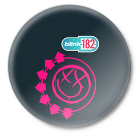 Значок с принтом Blink 182 в Тюмени,  металл | круглая форма, металлическая застежка в виде булавки | Тематика изображения на принте: music | rock | музыка | рок