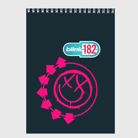 Скетчбук с принтом Blink 182 в Тюмени, 100% бумага
 | 48 листов, плотность листов — 100 г/м2, плотность картонной обложки — 250 г/м2. Листы скреплены сверху удобной пружинной спиралью | music | rock | музыка | рок
