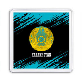 Магнит 55*55 с принтом KAZAKHSTAN / КАЗАХСТАН в Тюмени, Пластик | Размер: 65*65 мм; Размер печати: 55*55 мм | flag | kazakhstan | qazaqstan | герб | захах | казахстан | кахахи | лого | нур султан | республика | символ | страна | флаг