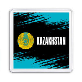Магнит 55*55 с принтом KAZAKHSTAN / КАЗАХСТАН в Тюмени, Пластик | Размер: 65*65 мм; Размер печати: 55*55 мм | flag | kazakhstan | qazaqstan | герб | захах | казахстан | кахахи | лого | нур султан | республика | символ | страна | флаг