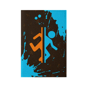 Обложка для паспорта матовая кожа с принтом PORTAL ПОРТАЛ в Тюмени, натуральная матовая кожа | размер 19,3 х 13,7 см; прозрачные пластиковые крепления | game | games | half | half life | halflife | life | logo | portal | portal 2 | portal2 | valve | игра | игры | лайф | лого | логотип | логотипы | портал | портал 2 | портал2 | символ | символы | халф | халф лайф | халфлайф