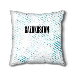 Подушка 3D с принтом KAZAKHSTAN / КАЗАХСТАН в Тюмени, наволочка – 100% полиэстер, наполнитель – холлофайбер (легкий наполнитель, не вызывает аллергию). | состоит из подушки и наволочки. Наволочка на молнии, легко снимается для стирки | 