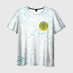 Мужская футболка 3D с принтом KAZAKHSTAN / КАЗАХСТАН в Тюмени, 100% полиэфир | прямой крой, круглый вырез горловины, длина до линии бедер | 