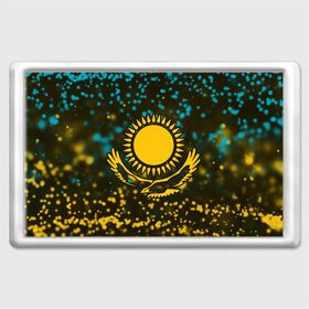 Магнит 45*70 с принтом КАЗАХСТАН / KAZAKHSTAN в Тюмени, Пластик | Размер: 78*52 мм; Размер печати: 70*45 | Тематика изображения на принте: flag | kazakhstan | qazaqstan | герб | захах | казахстан | кахахи | лого | нур султан | республика | символ | страна | флаг