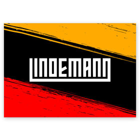 Поздравительная открытка с принтом LINDEMANN / ЛИНДЕМАНН в Тюмени, 100% бумага | плотность бумаги 280 г/м2, матовая, на обратной стороне линовка и место для марки
 | lindeman | lindemann | logo | music | rammstein | ramstein | rock | til | till | линдеман | линдеманн | лого | логотип | логотипы | музыка | раммштайн | рамштайн | рок | символ | символы | солист | тилль | тиль