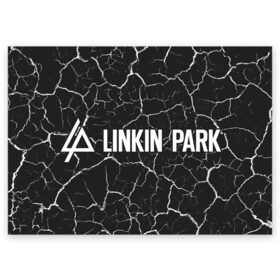 Поздравительная открытка с принтом LINKIN PARK / ЛИНКИН ПАРК в Тюмени, 100% бумага | плотность бумаги 280 г/м2, матовая, на обратной стороне линовка и место для марки
 | Тематика изображения на принте: 