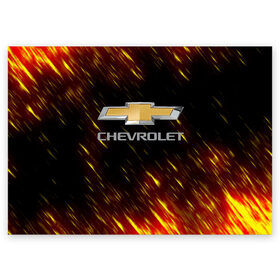 Поздравительная открытка с принтом CHEVROLET. в Тюмени, 100% бумага | плотность бумаги 280 г/м2, матовая, на обратной стороне линовка и место для марки
 | 2020 | auto | chevrolet | sport | авто | автомобиль | автомобильные | бренд | марка | машины | спорт | шевроле