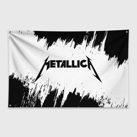 Флаг-баннер с принтом METALLICA МЕТАЛЛИКА в Тюмени, 100% полиэстер | размер 67 х 109 см, плотность ткани — 95 г/м2; по краям флага есть четыре люверса для крепления | hetfield | james | logo | metal | metalica | metallica | music | rock | star | джеймс | звезда | знак | ларс | лого | логотип | логотипы | метал | металика | металлика | музыка | рок | символ | символы | ульрих | хэтфилд