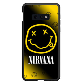 Чехол для Samsung S10E с принтом NIRVANA НИРВАНА в Тюмени, Силикон | Область печати: задняя сторона чехла, без боковых панелей | band | cobain | face | kurt | logo | music | nirvana | rock | rocknroll | группа | кобейн | курт | лого | логотип | музыка | музыкальная | нирвана | рожица | рок | рокнролл | символ