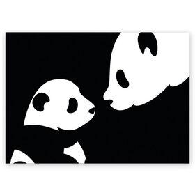 Поздравительная открытка с принтом Panda в Тюмени, 100% бумага | плотность бумаги 280 г/м2, матовая, на обратной стороне линовка и место для марки
 | Тематика изображения на принте: bearcat | coon bear | panda | бамбуковый медвед | большая панда | гигантская панда