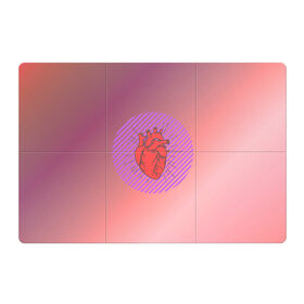 Магнитный плакат 3Х2 с принтом Сердечко на розовом фоне в Тюмени, Полимерный материал с магнитным слоем | 6 деталей размером 9*9 см | круг | любовь | неон | полосатый | розовый | сердце | сияние | фиолетовый