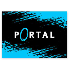 Поздравительная открытка с принтом PORTAL / ПОРТАЛ в Тюмени, 100% бумага | плотность бумаги 280 г/м2, матовая, на обратной стороне линовка и место для марки
 | game | games | half | half life | halflife | life | logo | portal | portal 2 | portal2 | valve | игра | игры | лайф | лого | логотип | логотипы | портал | портал 2 | портал2 | символ | символы | халф | халф лайф | халфлайф