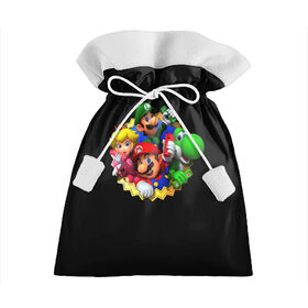Подарочный 3D мешок с принтом Марио в Тюмени, 100% полиэстер | Размер: 29*39 см | Тематика изображения на принте: 35 | mario | mario 3d all stars | mario 3d world | mario bros | super mario | марио