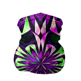 Бандана-труба 3D с принтом Kaleidoscope в Тюмени, 100% полиэстер, ткань с особыми свойствами — Activecool | плотность 150‒180 г/м2; хорошо тянется, но сохраняет форму | abstraction | fractal | kaleidoscope | light green | pattern | purple | symmetry | абстракция | калейдоскоп | салатовый | симметрия | узор | фиолетовый | фрактал