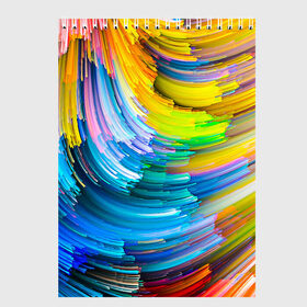 Скетчбук с принтом Цветные полоски в Тюмени, 100% бумага
 | 48 листов, плотность листов — 100 г/м2, плотность картонной обложки — 250 г/м2. Листы скреплены сверху удобной пружинной спиралью | Тематика изображения на принте: colors | полоски | радуга | спагетти | цвета | цветная | цветные спагетти