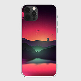 Чехол для iPhone 12 Pro Max с принтом Фиолетовый рассвет в Тюмени, Силикон |  | Тематика изображения на принте: colors | закат | кровавый закат | кровавый рассвет | река между гор | цвета
