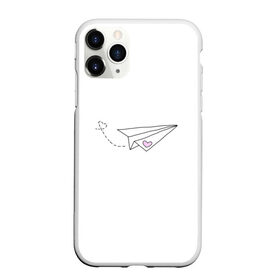 Чехол для iPhone 11 Pro Max матовый с принтом самолетик в Тюмени, Силикон |  | Тематика изображения на принте: белый самолетик | бумажный самолетик | минимализм | розовое сердечко | самолет | самолетик | сердечко | тумблер | чб